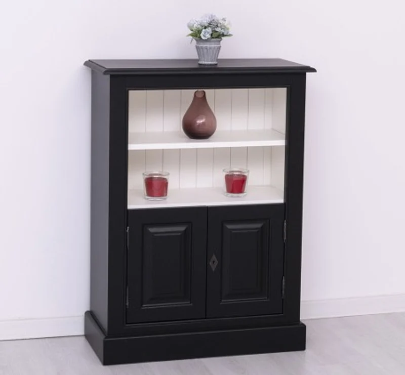 Casa Padrino Bücherregal im Landhausstil mit 2 Türen und 1 Ablage, 76 x 35 x 102 cm