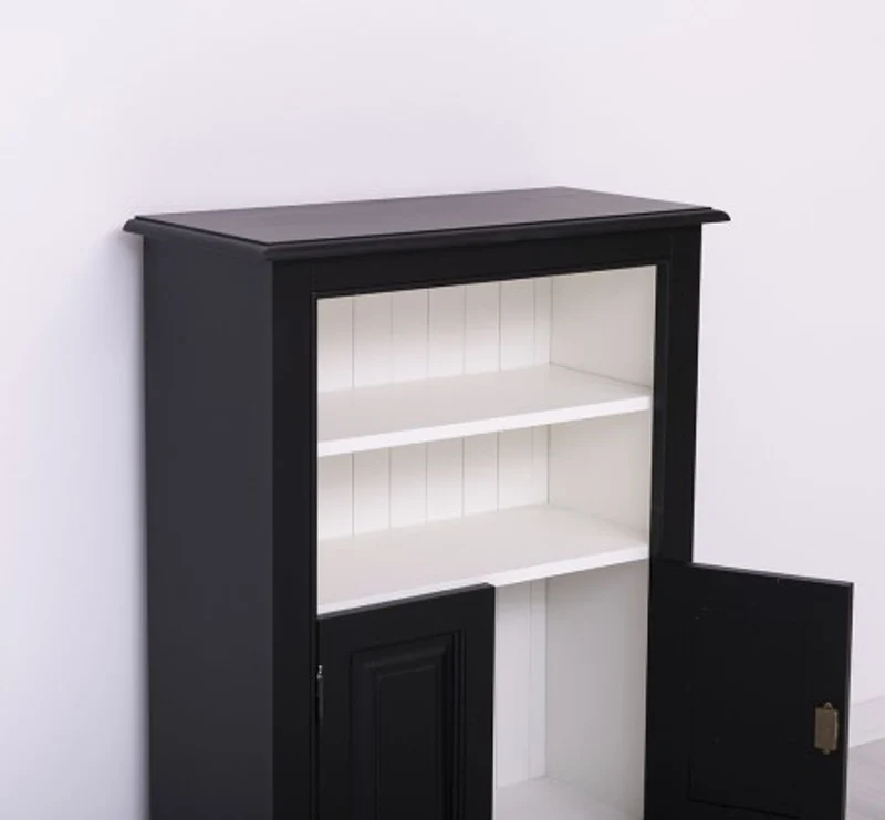 Casa Padrino Bücherregal im Landhausstil mit 2 Türen und 1 Ablage, 76 x 35 x 102 cm