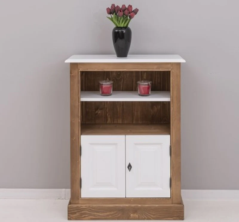 Casa Padrino Bücherregal im Landhausstil mit 2 Türen und 1 Ablage, 76 x 35 x 102 cm