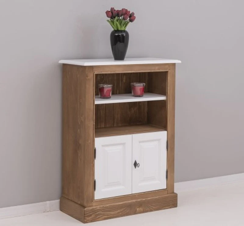 Casa Padrino Bücherregal im Landhausstil mit 2 Türen und 1 Ablage, 76 x 35 x 102 cm