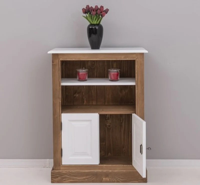 Casa Padrino Bücherregal im Landhausstil mit 2 Türen und 1 Ablage, 76 x 35 x 102 cm