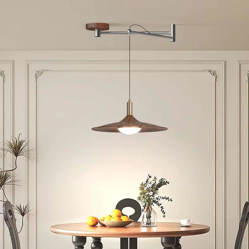 LED Hanglamp Verstelbare Arm Dimbaar met Afstandsbediening Scandinavisch Design IJzer Acryl Woonkamer Eetkamer | Sansoti