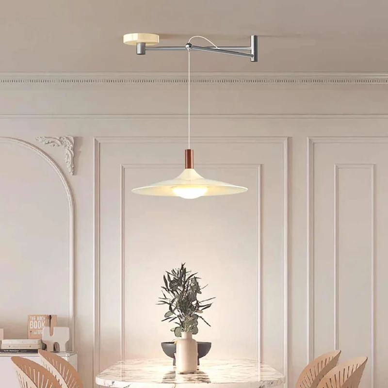 LED Hanglamp Verstelbare Arm Dimbaar met Afstandsbediening Scandinavisch Design IJzer Acryl Woonkamer Eetkamer | Sansoti