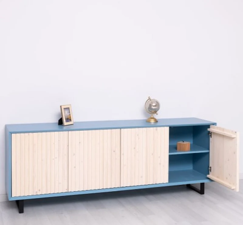 Casa Padrino Kommode im Landhausstil mit 4 Türen, 214 x 50 x 78 cm