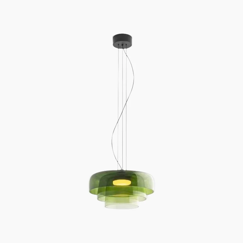 Gelaagde Glazen Hanglamp LED Dimbaar met Gekleurde Schermen Scandinavisch Design voor Eetkamer Woonkamer | Sansoti