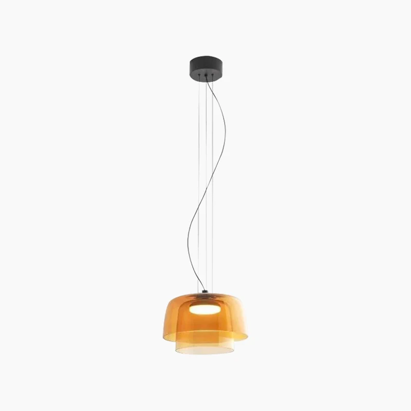 Gelaagde Glazen Hanglamp LED Dimbaar met Gekleurde Schermen Scandinavisch Design voor Eetkamer Woonkamer | Sansoti