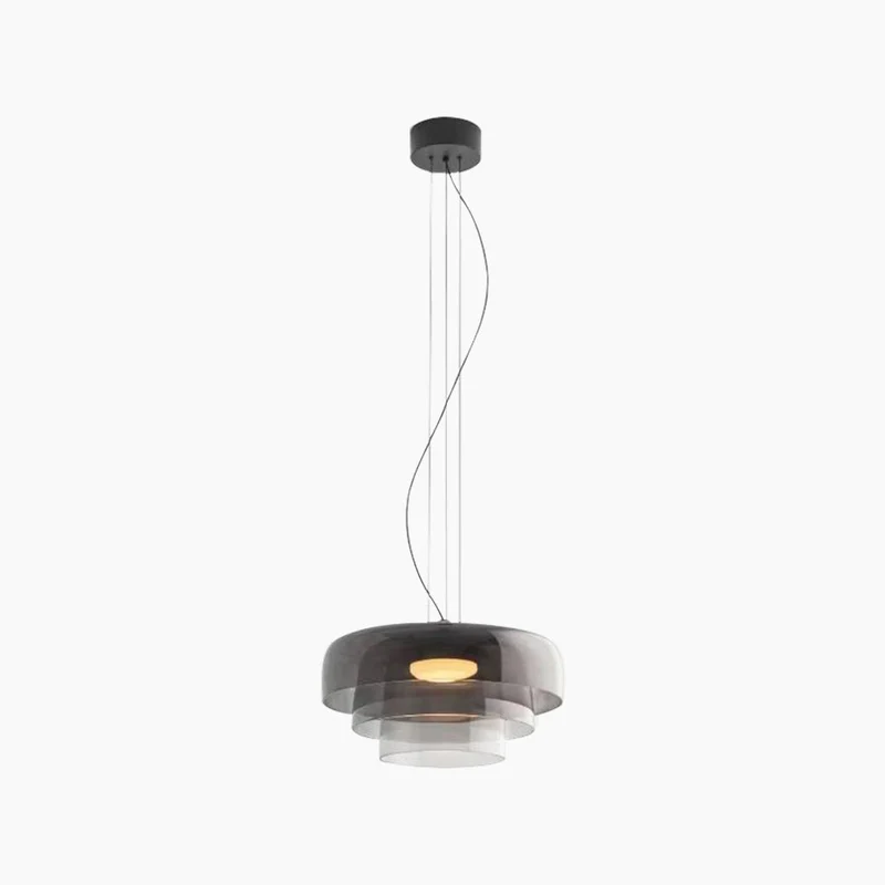 Gelaagde Glazen Hanglamp LED Dimbaar met Gekleurde Schermen Scandinavisch Design voor Eetkamer Woonkamer | Sansoti
