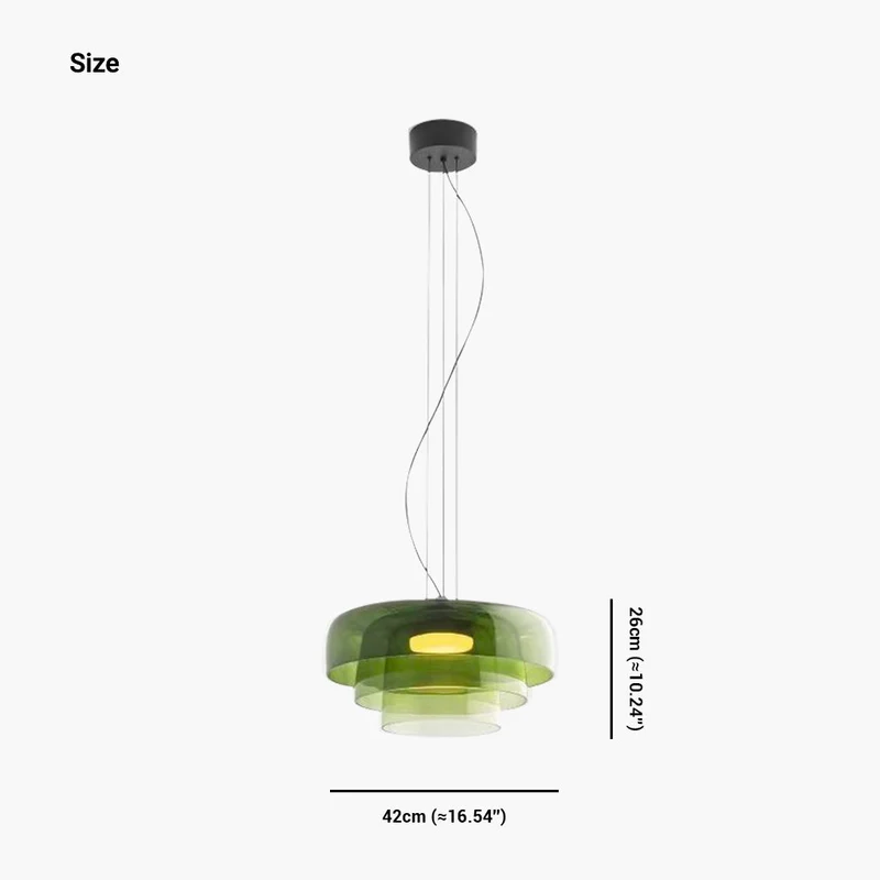 Gelaagde Glazen Hanglamp LED Dimbaar met Gekleurde Schermen Scandinavisch Design voor Eetkamer Woonkamer | Sansoti