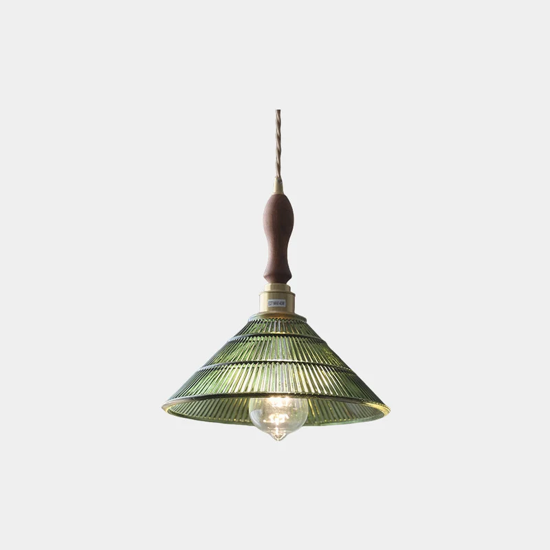 Hanglamp Geribbeld Glas Groen Messing Art Deco Vintage Eetkamer Sfeervol Warm Licht Retro Stijl Design | Sansoti