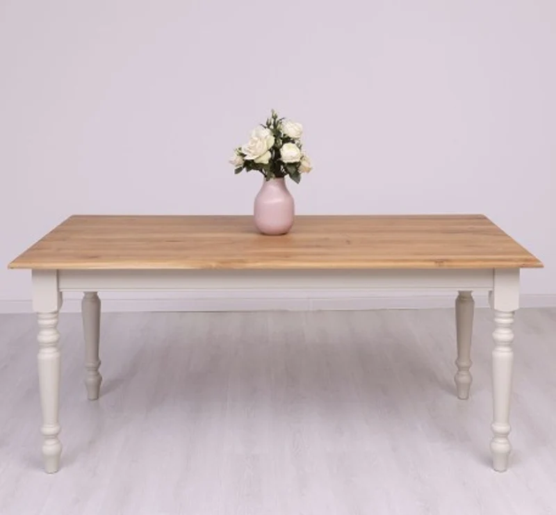 Casa Padrino Esstisch im Landhausstil mit Eichenholzplatte, 210 x 90 x 78 cm