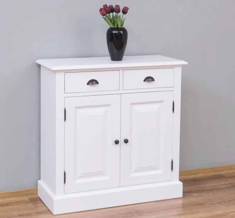 Casa Padrino Schrank im Landhausstil mit 2 Türen und 2 Schubladen, 85 x 35 x 85 cm