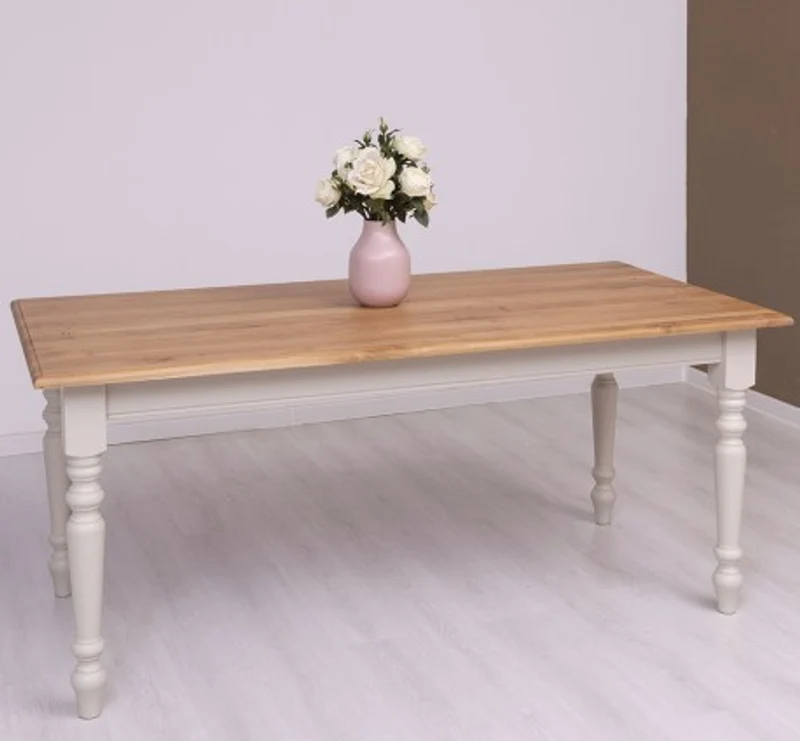 Casa Padrino Esstisch im Landhausstil mit Eichenholzplatte, 160 x 90 x 78 cm
