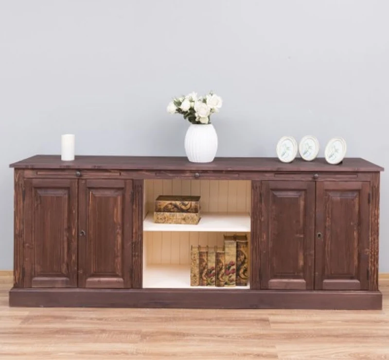 Casa Padrino Sideboard im Landhausstil mit 4 Türen und 1 Ablage, 221 x 51 x 84 cm