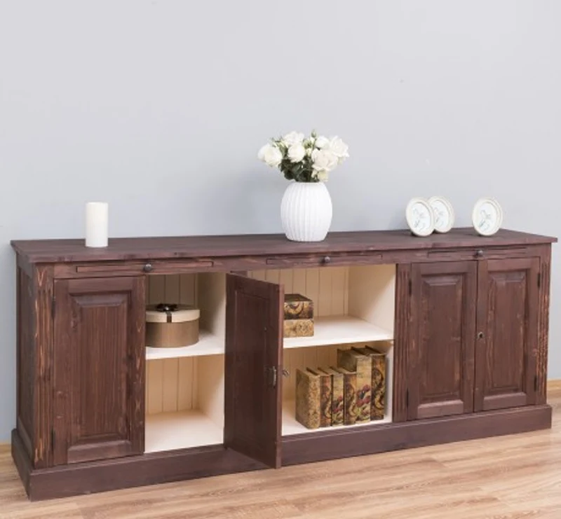 Casa Padrino Sideboard im Landhausstil mit 4 Türen und 1 Ablage, 221 x 51 x 84 cm