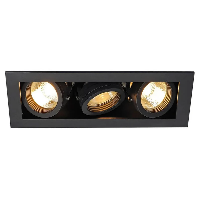 Kadux 3 GU10 Downlight eckig Schwarz max. 3x50W