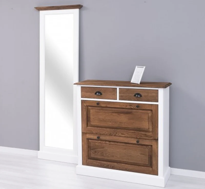 Casa Padrino Schuhschrank im Landhausstil mit 2 Türen und 2 Schubladen, 103 x 35 x 195 cm
