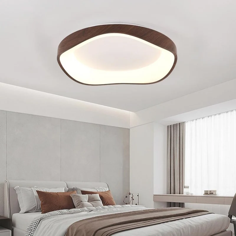 Plafondlamp Dimbaar met Afstandsbediening Houtlook IJzer Acryl Modern Scandinavisch Slaapkamer Woonkamer | Sansoti
