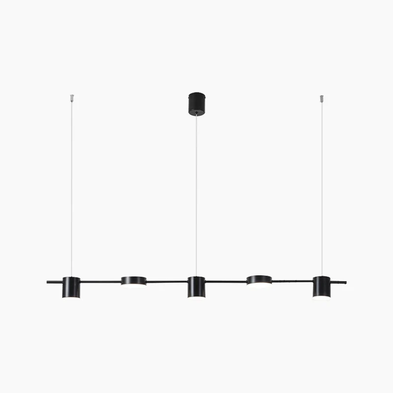 Dimbare LED Hanglamp Lineair Aluminium Zwart Goud Eetkamer Moderne Kroonluchter Verstelbaar Design Verlichting | Sansoti