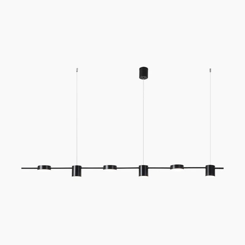 Dimbare LED Hanglamp Lineair Aluminium Zwart Goud Eetkamer Moderne Kroonluchter Verstelbaar Design Verlichting | Sansoti