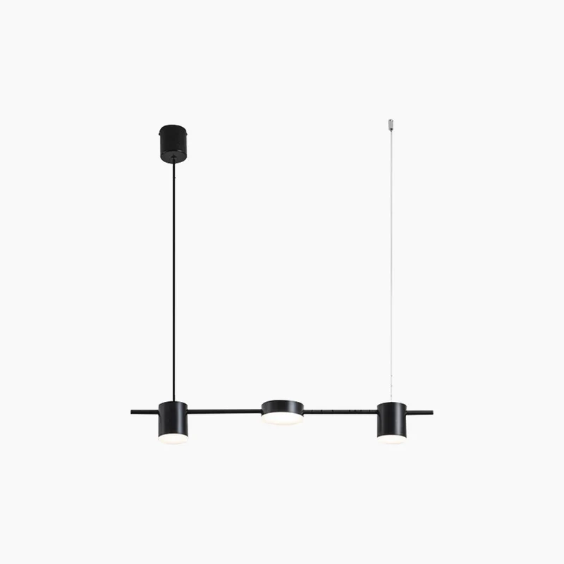 Dimbare LED Hanglamp Lineair Aluminium Zwart Goud Eetkamer Moderne Kroonluchter Verstelbaar Design Verlichting | Sansoti