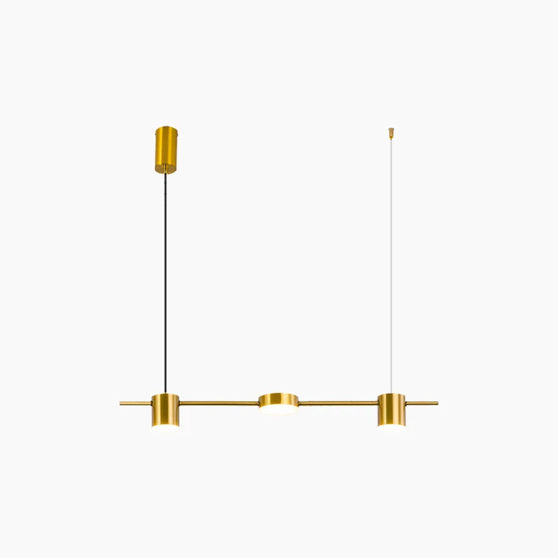 Dimbare LED Hanglamp Lineair Aluminium Zwart Goud Eetkamer Moderne Kroonluchter Verstelbaar Design Verlichting | Sansoti