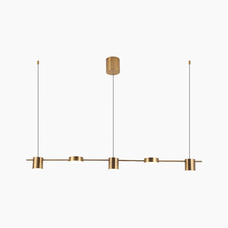 Dimbare LED Hanglamp Lineair Aluminium Zwart Goud Eetkamer Moderne Kroonluchter Verstelbaar Design Verlichting | Sansoti
