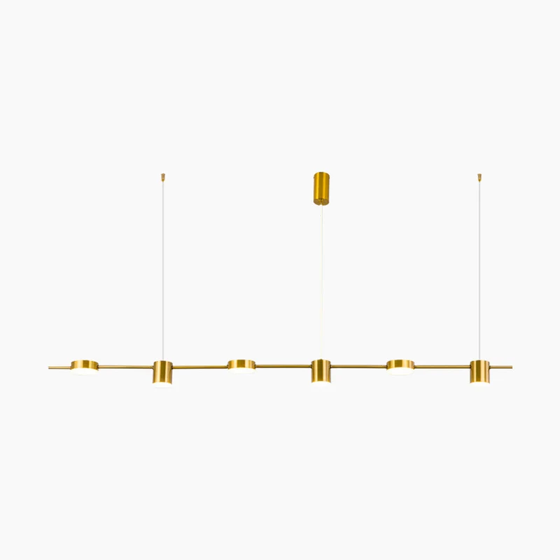Dimbare LED Hanglamp Lineair Aluminium Zwart Goud Eetkamer Moderne Kroonluchter Verstelbaar Design Verlichting | Sansoti