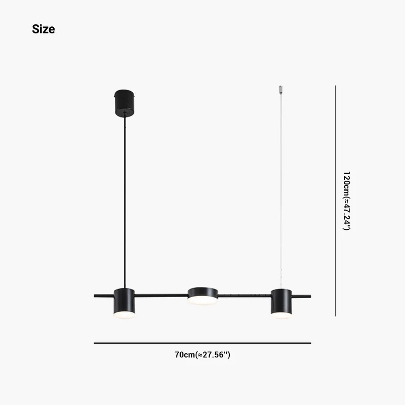 Dimbare LED Hanglamp Lineair Aluminium Zwart Goud Eetkamer Moderne Kroonluchter Verstelbaar Design Verlichting | Sansoti
