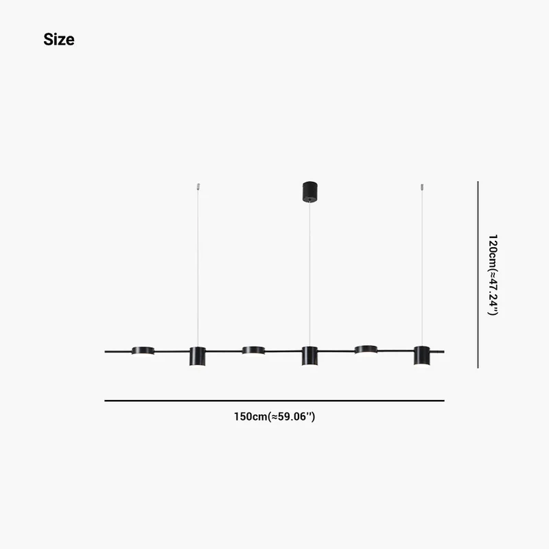 Dimbare LED Hanglamp Lineair Aluminium Zwart Goud Eetkamer Moderne Kroonluchter Verstelbaar Design Verlichting | Sansoti