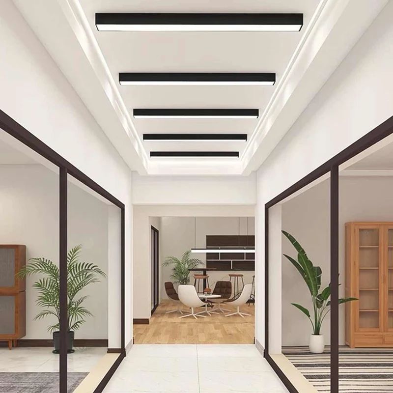 Lineaire LED Plafondlamp Aluminium Dimbaar met Afstandsbediening 3 Lichtkleur Modern Design Kantoor Eetkamer | Sansoti