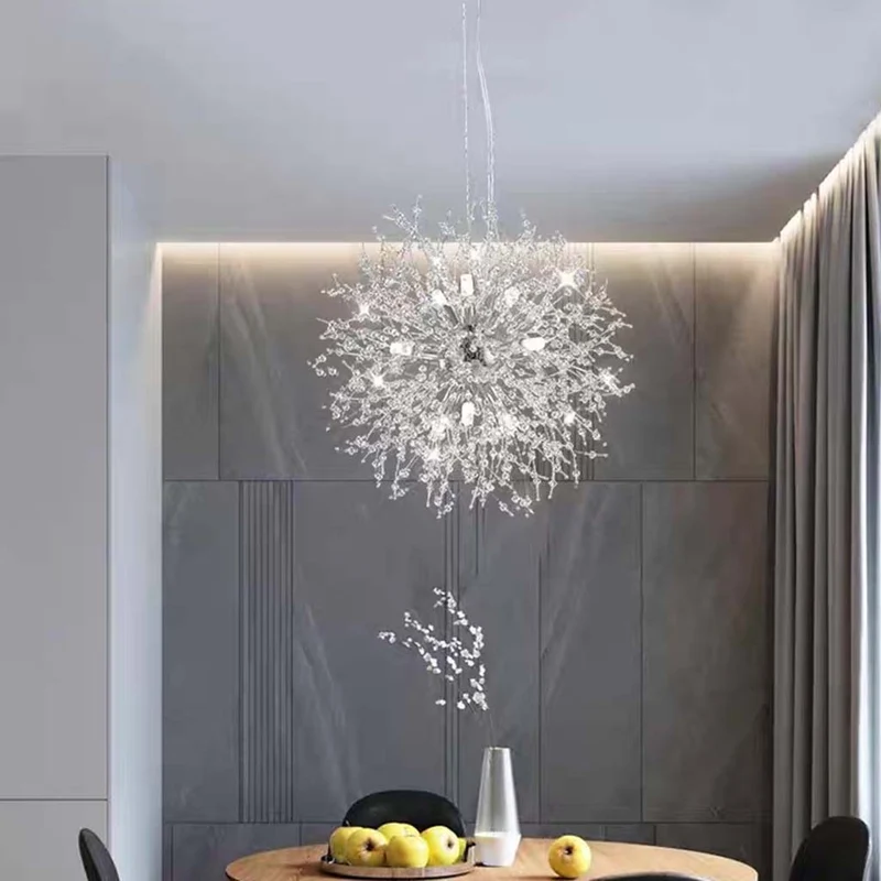 Kristallen Kroonluchter Metaal Glas Paardenbloem Design 8-16 Lichtpunten Goud Zilver Woonkamer Eetkamer Hal | Sansoti