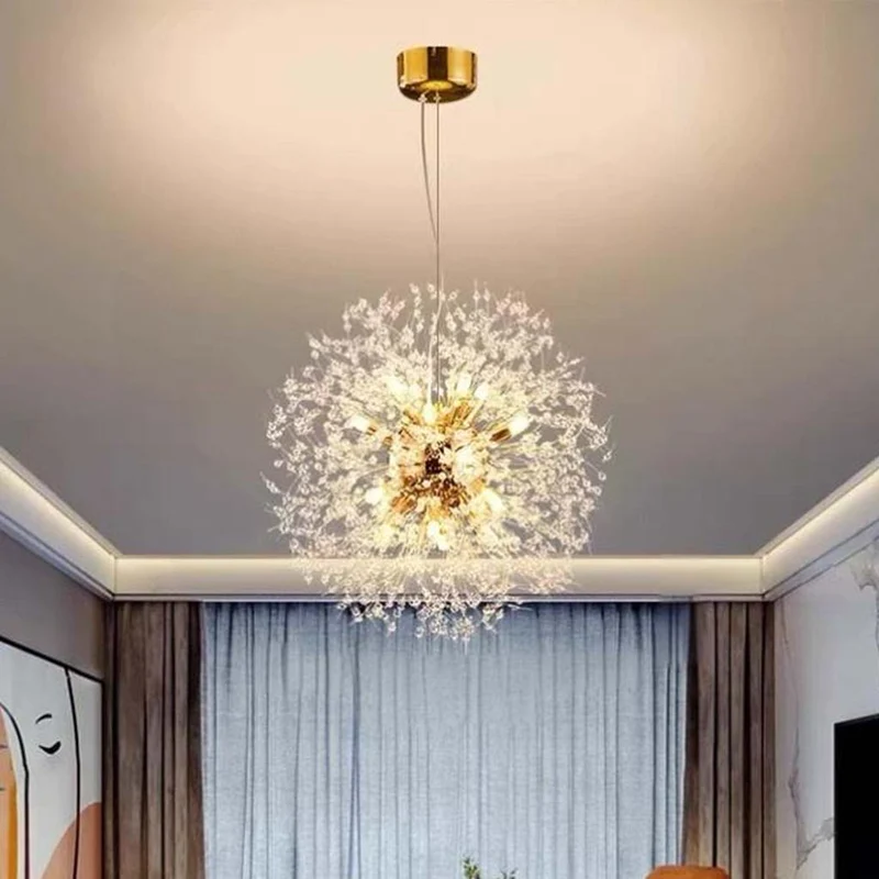 Kristallen Kroonluchter Metaal Glas Paardenbloem Design 8-16 Lichtpunten Goud Zilver Woonkamer Eetkamer Hal | Sansoti