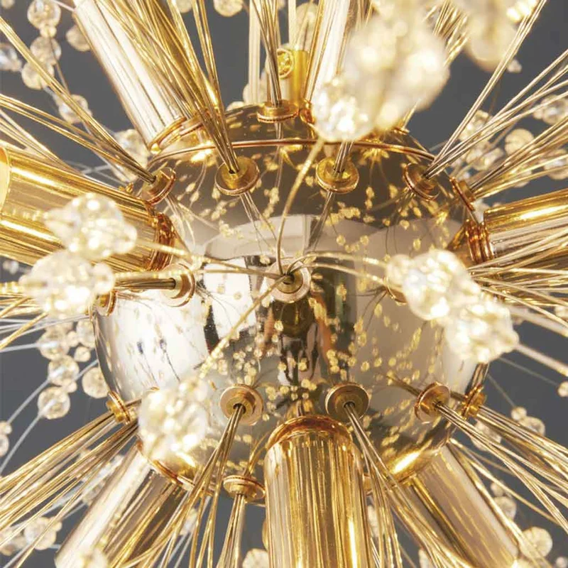 Kristallen Kroonluchter Metaal Glas Paardenbloem Design 8-16 Lichtpunten Goud Zilver Woonkamer Eetkamer Hal | Sansoti