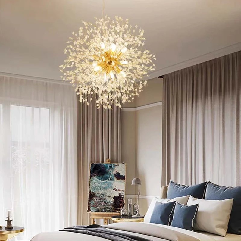 Kristallen Kroonluchter Metaal Glas Paardenbloem Design 8-16 Lichtpunten Goud Zilver Woonkamer Eetkamer Hal | Sansoti