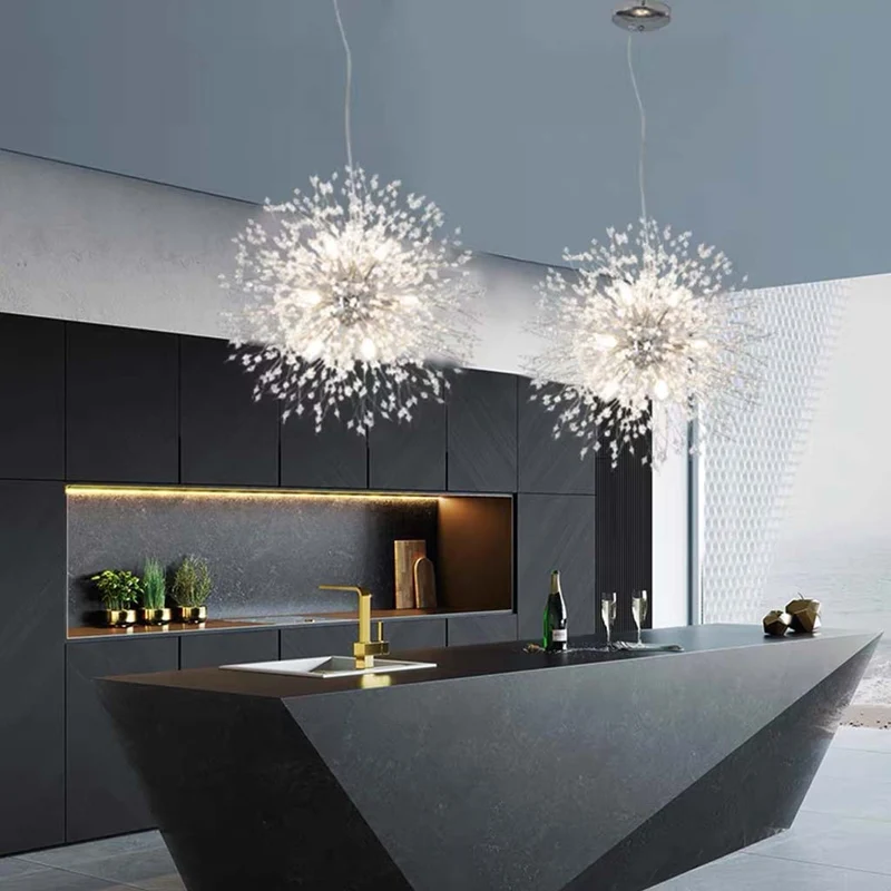 Kristallen Kroonluchter Metaal Glas Paardenbloem Design 8-16 Lichtpunten Goud Zilver Woonkamer Eetkamer Hal | Sansoti