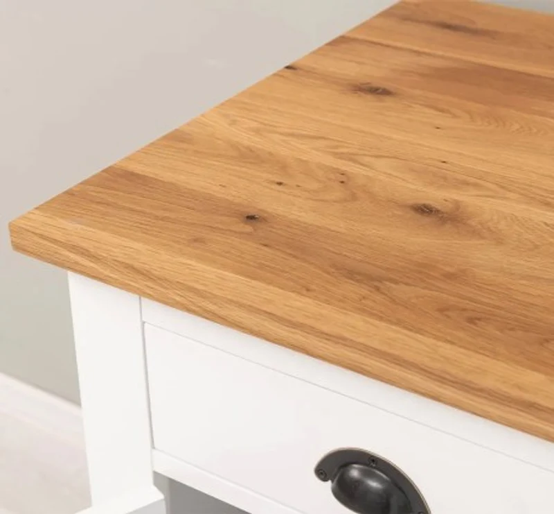 Casa Padrino Kommode im Landhausstil mit 2 Türen, 2 Schubladen und Eichenholzplatte, 100 x 65 x 90 cm