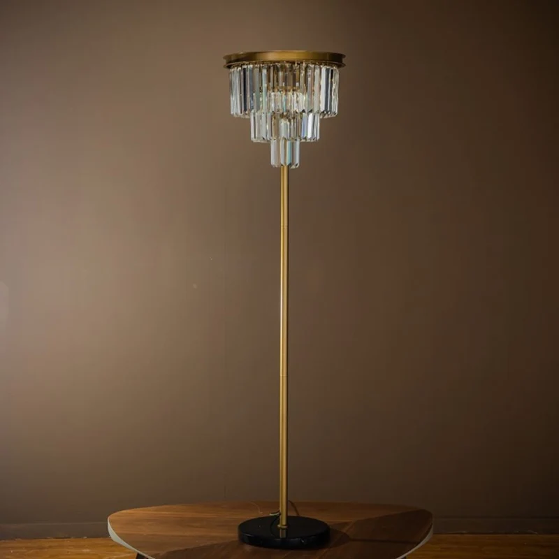 Casa Padrino Luxus Stehleuchte Gold Ø 40 x H. 158 cm - Kristall Standleuchte