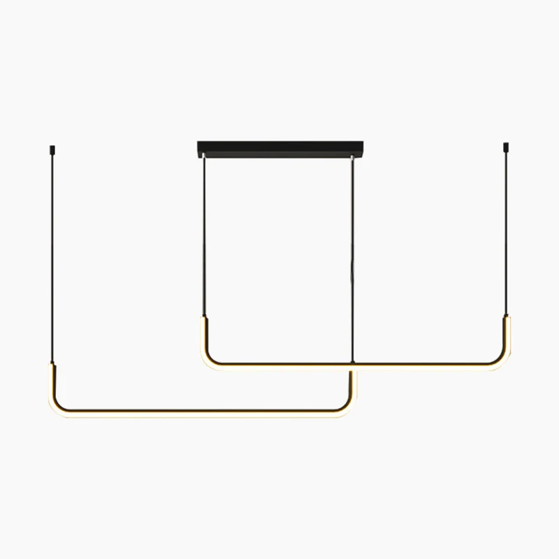 Lineaire LED Hanglamp Metaal Goud Zwart Dimbaar Verstelbaar 3 Lichtkleur Modern Plafondlamp Eetkamer | Sansoti