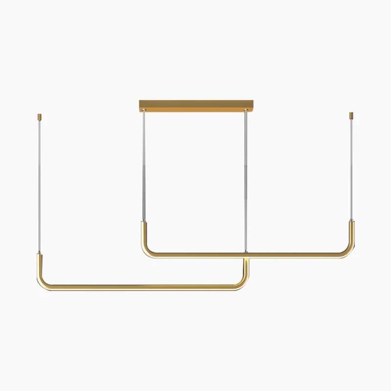 Lineaire LED Hanglamp Metaal Goud Zwart Dimbaar Verstelbaar 3 Lichtkleur Modern Plafondlamp Eetkamer | Sansoti
