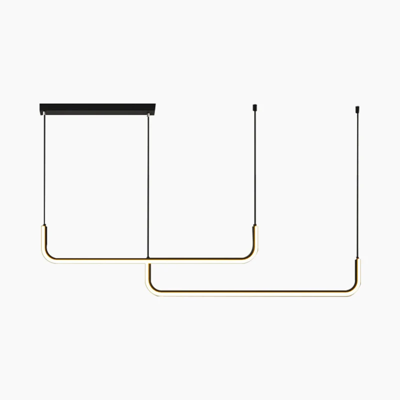 Lineaire LED Hanglamp Metaal Goud Zwart Dimbaar Verstelbaar 3 Lichtkleur Modern Plafondlamp Eetkamer | Sansoti