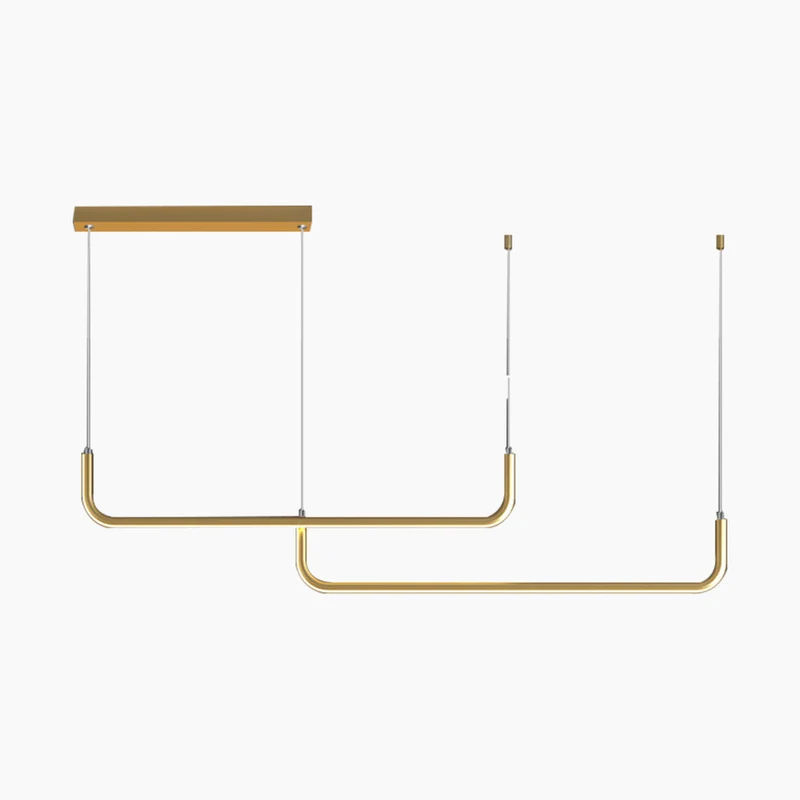 Lineaire LED Hanglamp Metaal Goud Zwart Dimbaar Verstelbaar 3 Lichtkleur Modern Plafondlamp Eetkamer | Sansoti