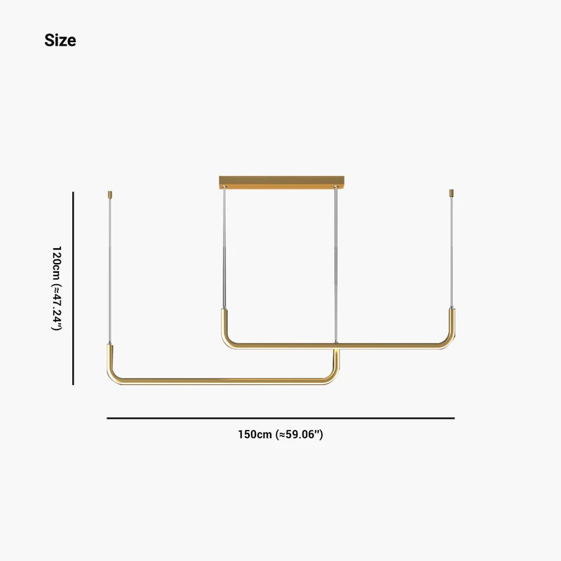 Lineaire LED Hanglamp Metaal Goud Zwart Dimbaar Verstelbaar 3 Lichtkleur Modern Plafondlamp Eetkamer | Sansoti