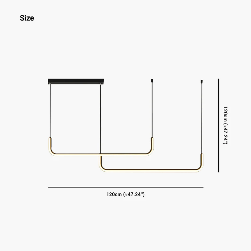 Lineaire LED Hanglamp Metaal Goud Zwart Dimbaar Verstelbaar 3 Lichtkleur Modern Plafondlamp Eetkamer | Sansoti