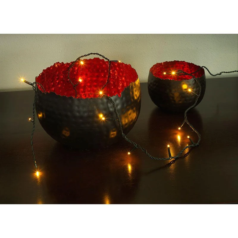 6m Micro LED Lichterkette 100 bernsteinfarbene Dioden