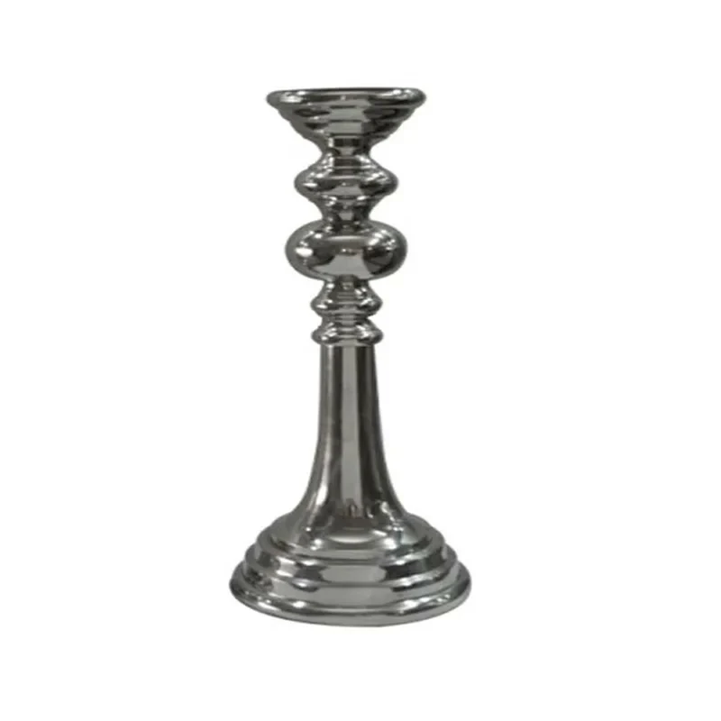 Casa Padrino Luxus Kerzenständer Silber Ø 28 x H. 82 cm - Großer Kerzenhalter im Barockstil