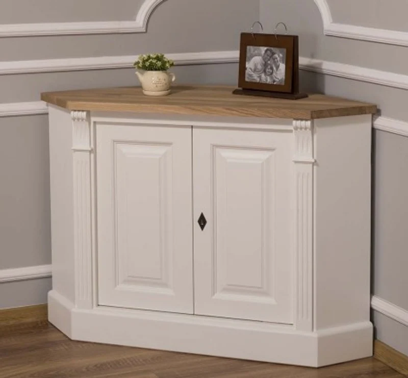 Casa Padrino Sideboard im Landhausstil mit 2 Türen und Eichenholzplatte, 110 x 52 x 78 cm