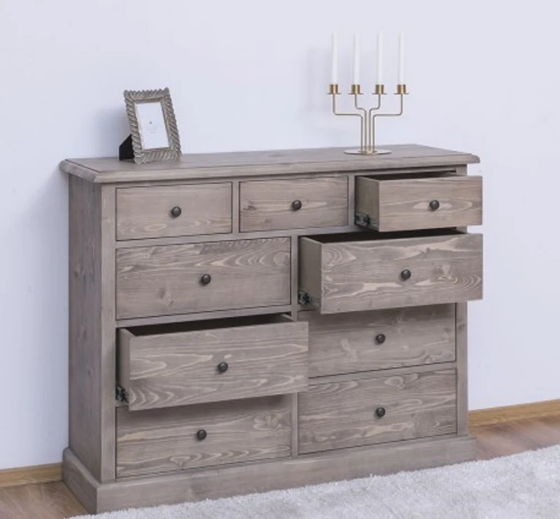 Casa Padrino Kommode im Landhausstil mit 9 Schubladen, 122 x 41 x 97 cm