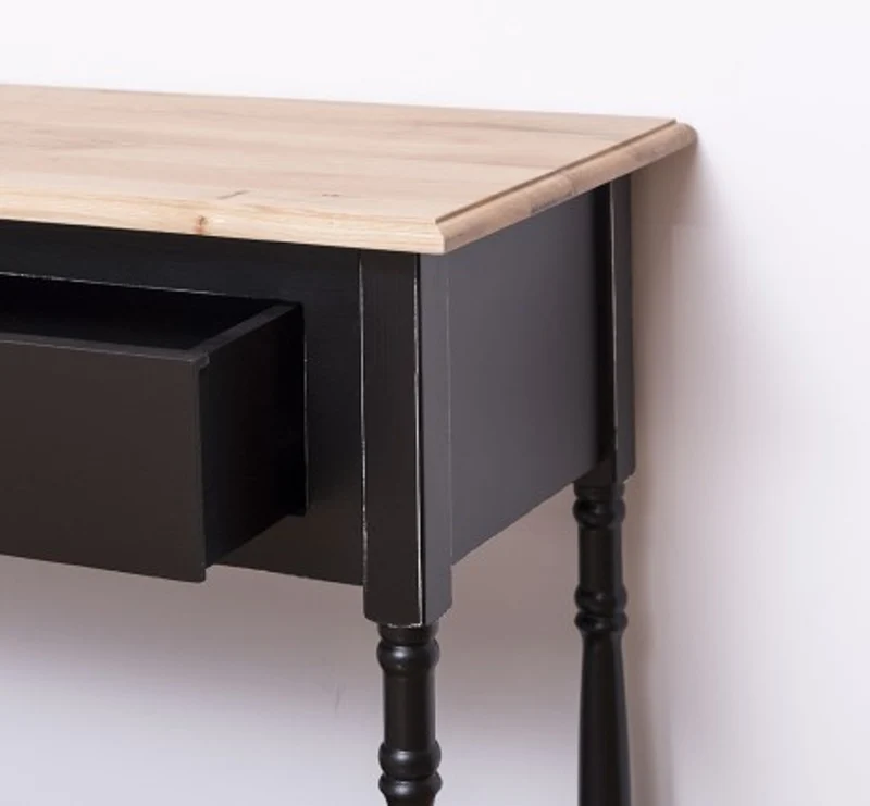 Casa Padrino Konsole im Landhausstil mit 2 Schubladen und Eichenholzplatte, 180 x 45 x 76 cm