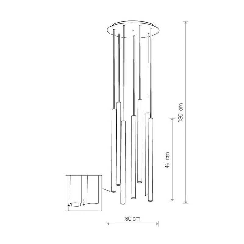 Hängeleuchte Laser 7-flg. Ø 30cm Goldfarben