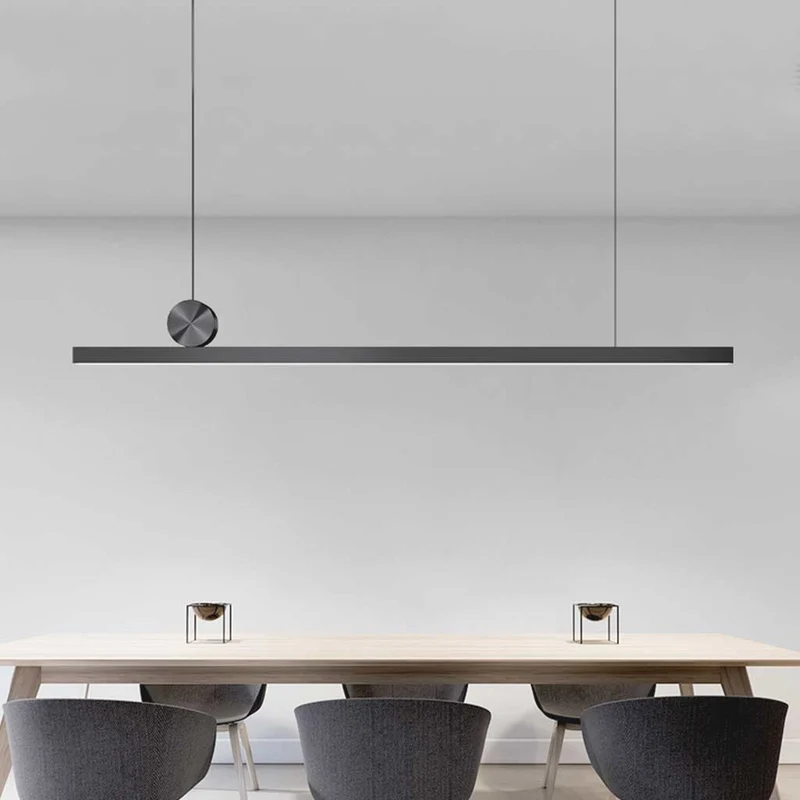 Lineaire Hanglamp Dimbaar LED Aluminium Zwart 100-200cm Eettafel Woonkamer Modern Scandinavisch Design | Sansoti